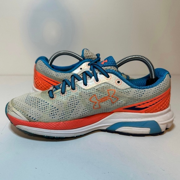 Under Armour Womens Bandit Running Shoes Size 6.5 Blue Orange Grey (103 Box 13) - Picture 3 of 9